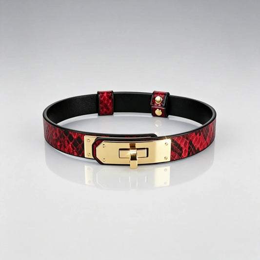 Crimson Serpent Premium Hardware Choker – Statement Elegance