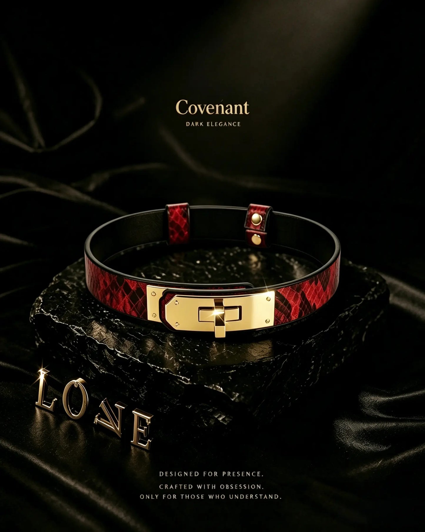Crimson Serpent Premium Hardware Choker – Statement Elegance